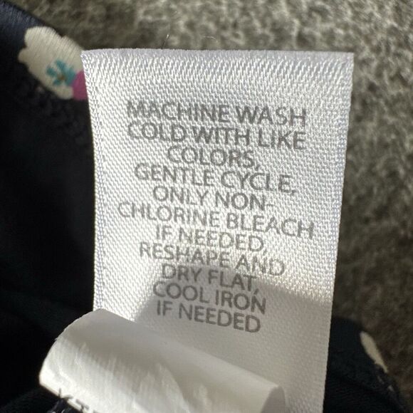 J JILL Wearever Convertible-Shoulder Smocked-Neck Top Blue Floral Size Womens M - Picture 6 of 9